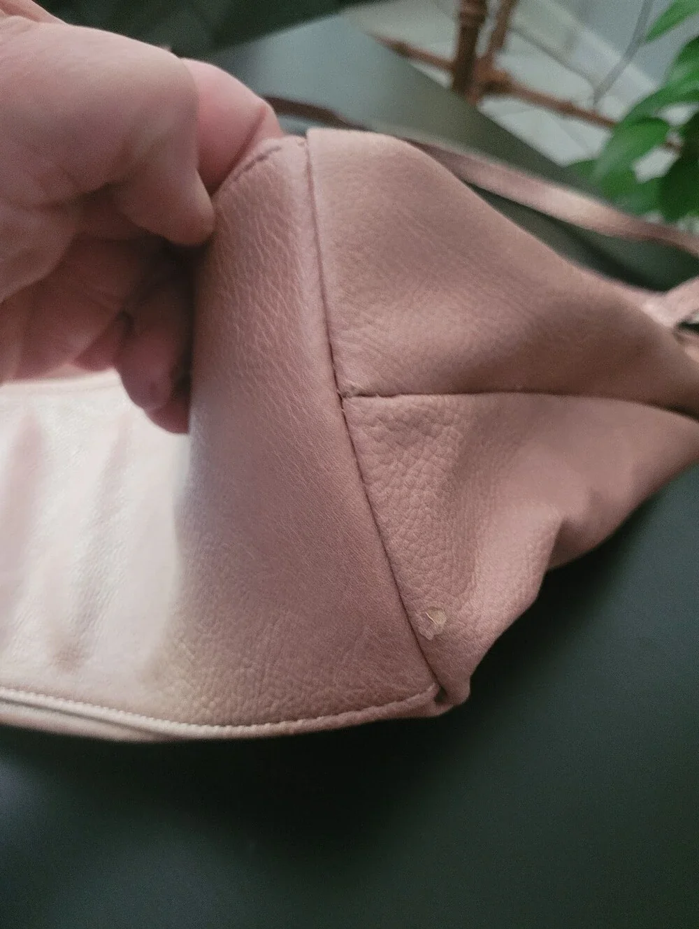 Darcy Marks  London Rose Pink Faux Leather Shoulder Bag with Stud Trim